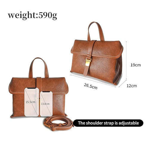 GELANNI – Handle Bag for Women & Girls, Premium PU Backpack Handbag with Bottom Rivet, Comes with Adjustable & Detachable Strap, An Ideal Gift for Female - Brown